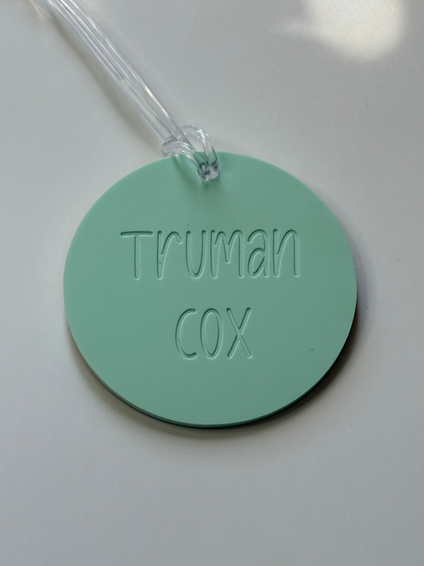 Personalized Matte Acrylic Backpack Tags