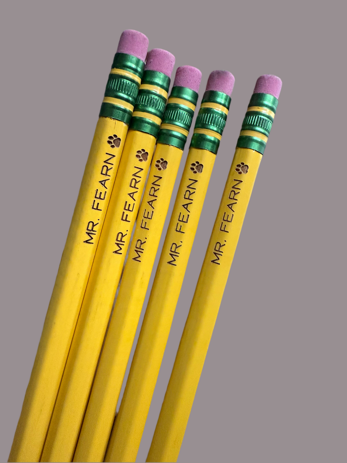 Personalized Pastel Ticonderoga® Pencils – Set of 5 (Name Engraved)
