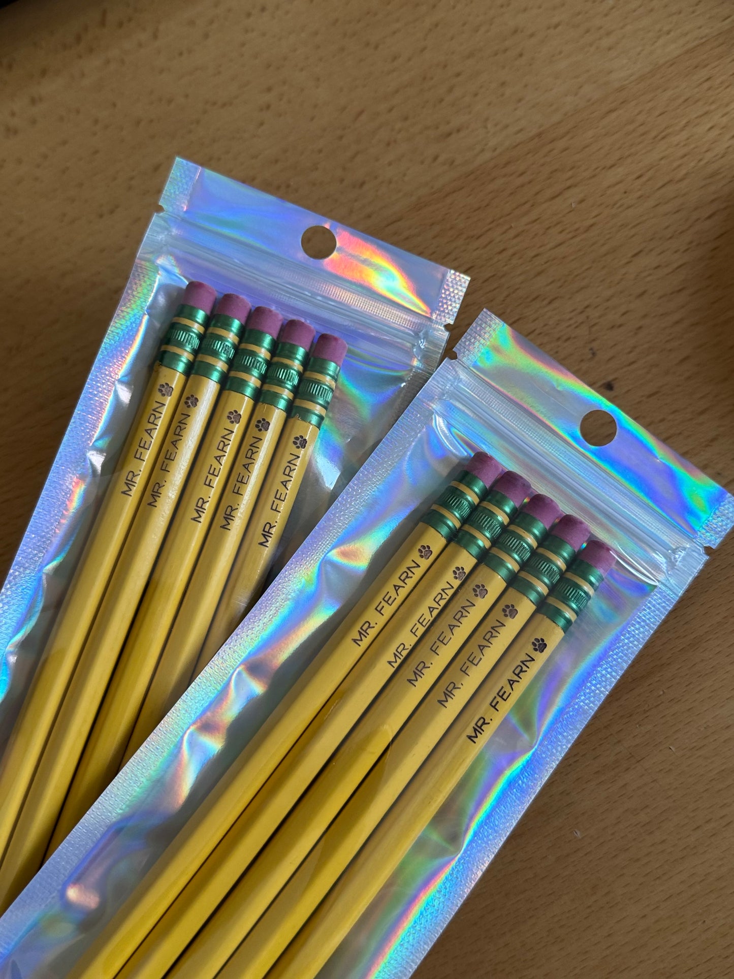Personalized Yellow Ticonderoga® Pencils – Set of 5 (Name Engraved)
