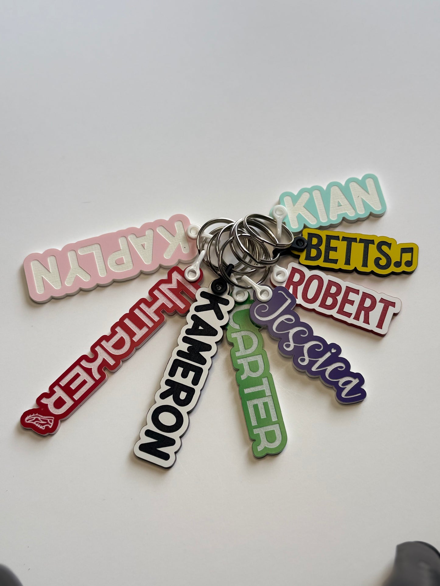 Personalized Name Keychains – Custom Two-Tone Acrylic