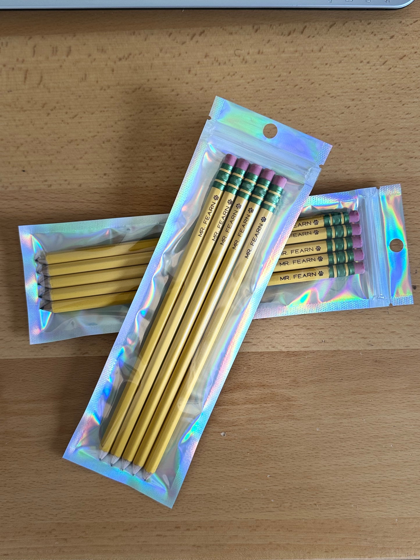 Personalized Yellow Ticonderoga® Pencils – Set of 5 (Name Engraved)
