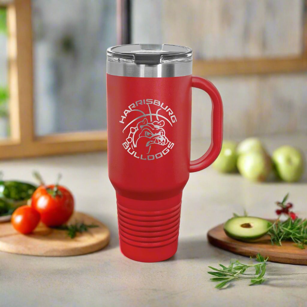 Harrisburg Basketball 40 oz. Travel Mug with Straw and Snap Lid