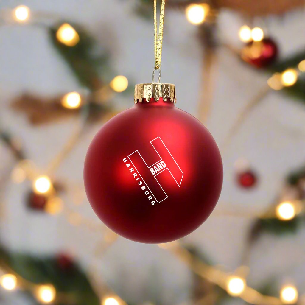 Custom Harrisburg 2.5" Matte Red Glass Ornaments