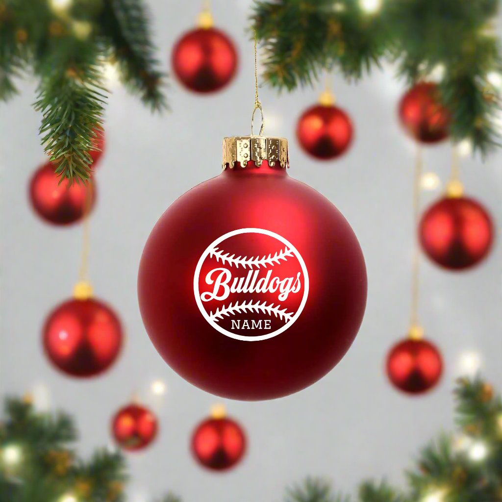 Custom Sports 2.5" Matte Red Glass Ornament