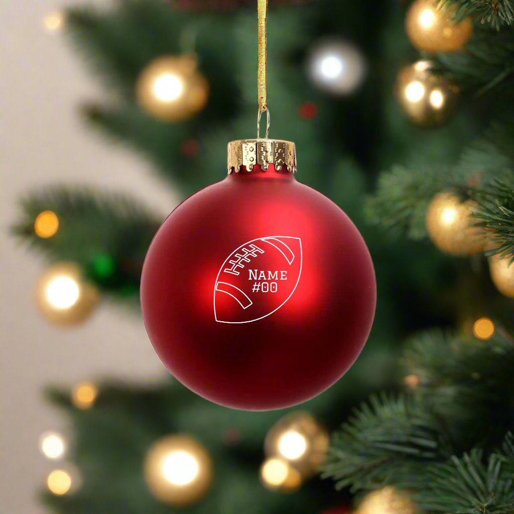Custom Sports 2.5" Matte Red Glass Ornament