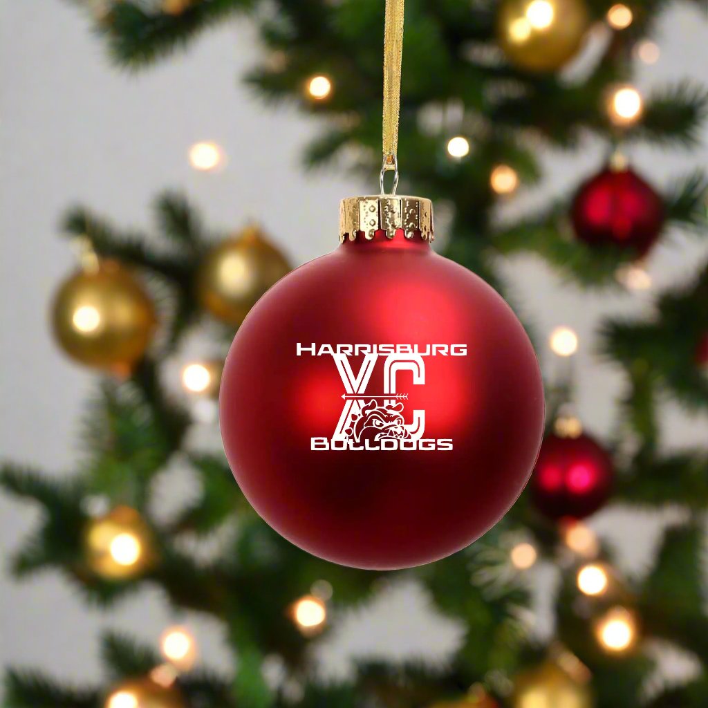 Custom Harrisburg 2.5" Matte Red Glass Ornaments