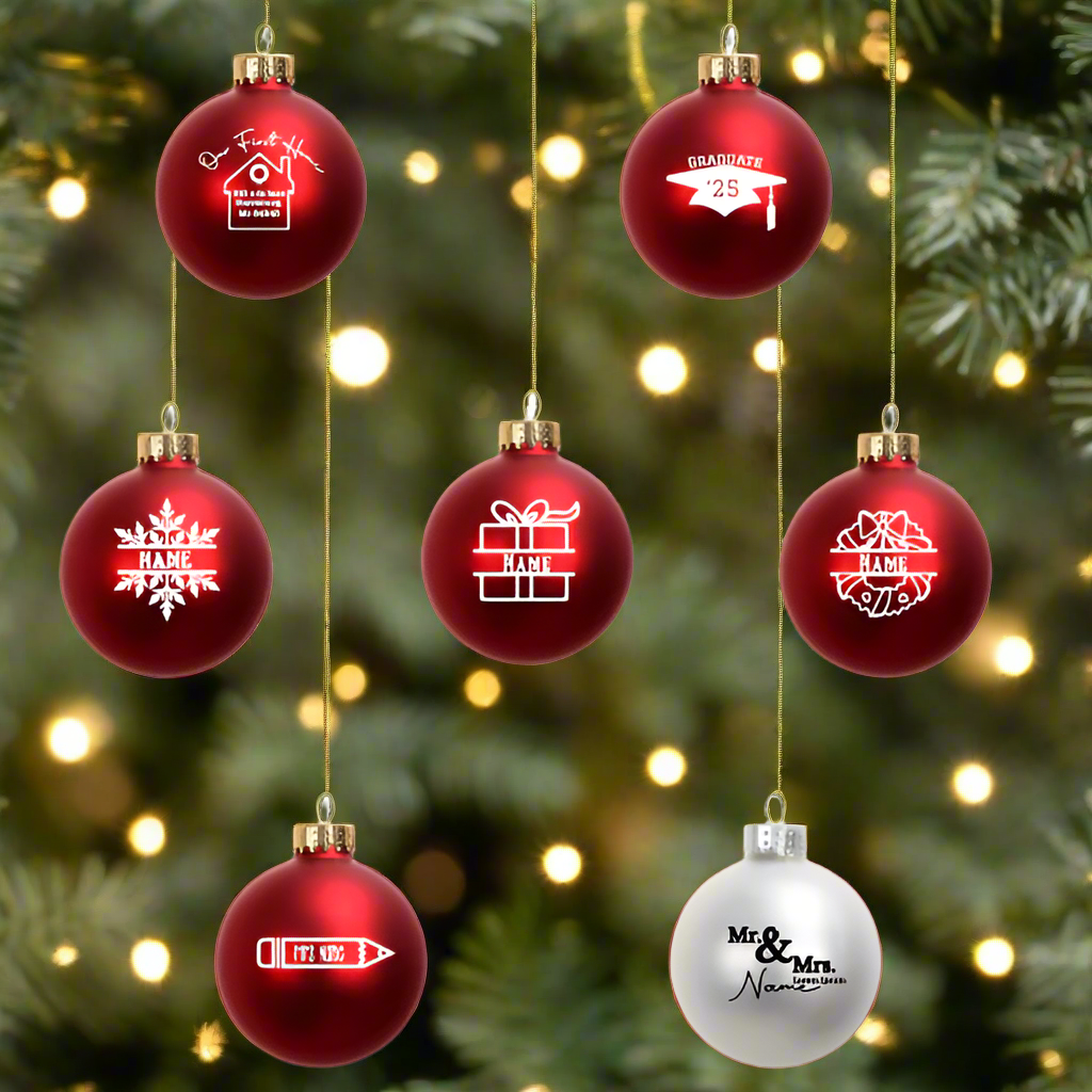 Custom Harrisburg 2.5" Matte Red Glass Ornaments