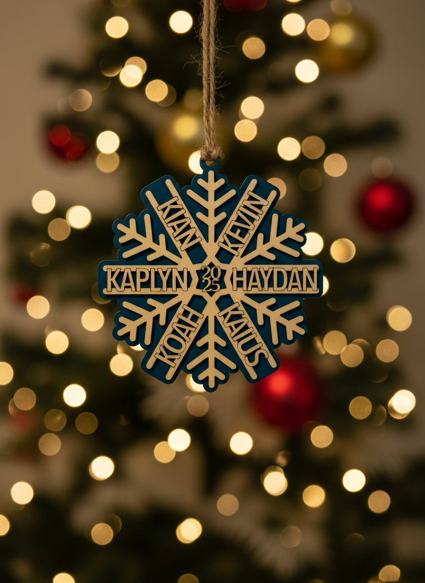 Wooden Snowflake Ornament