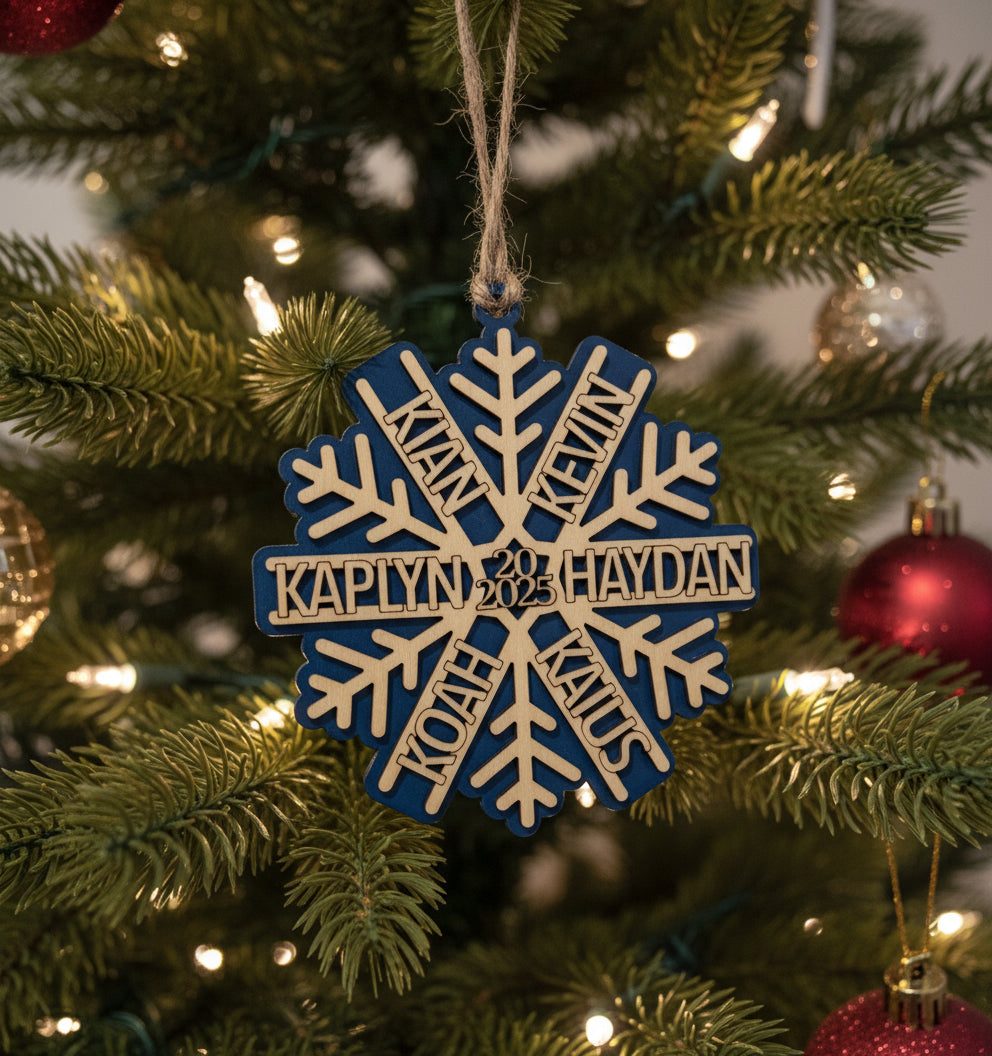 Wooden Snowflake Ornament