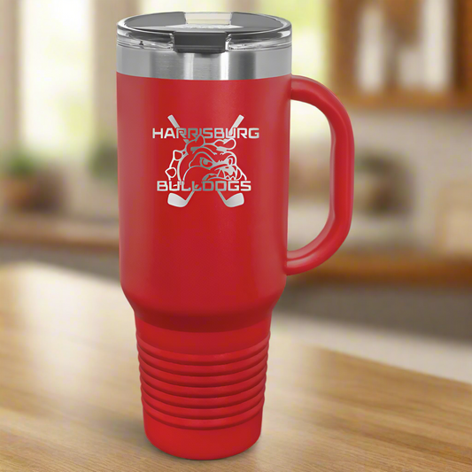 Harrisburg Red Golf 40 oz. Travel Mug with Straw and Snap Lid