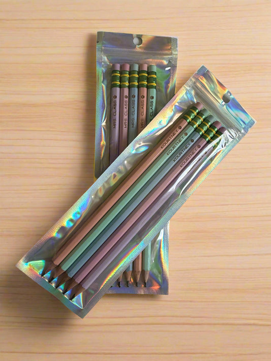 Personalized Pastel Ticonderoga® Pencils – Set of 5 (Name Engraved)