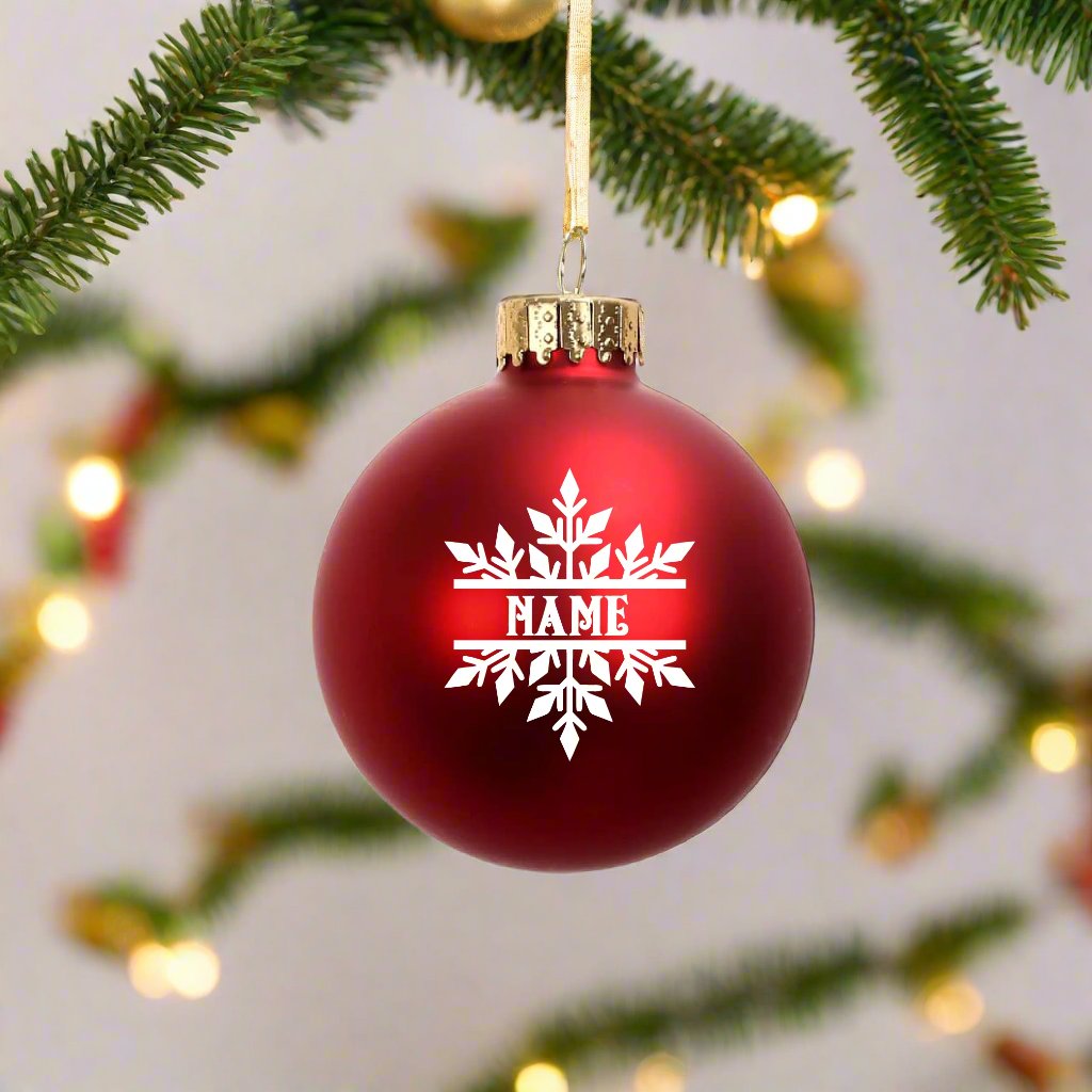 Custom Holiday 2.5" Matte Red Glass Ornament