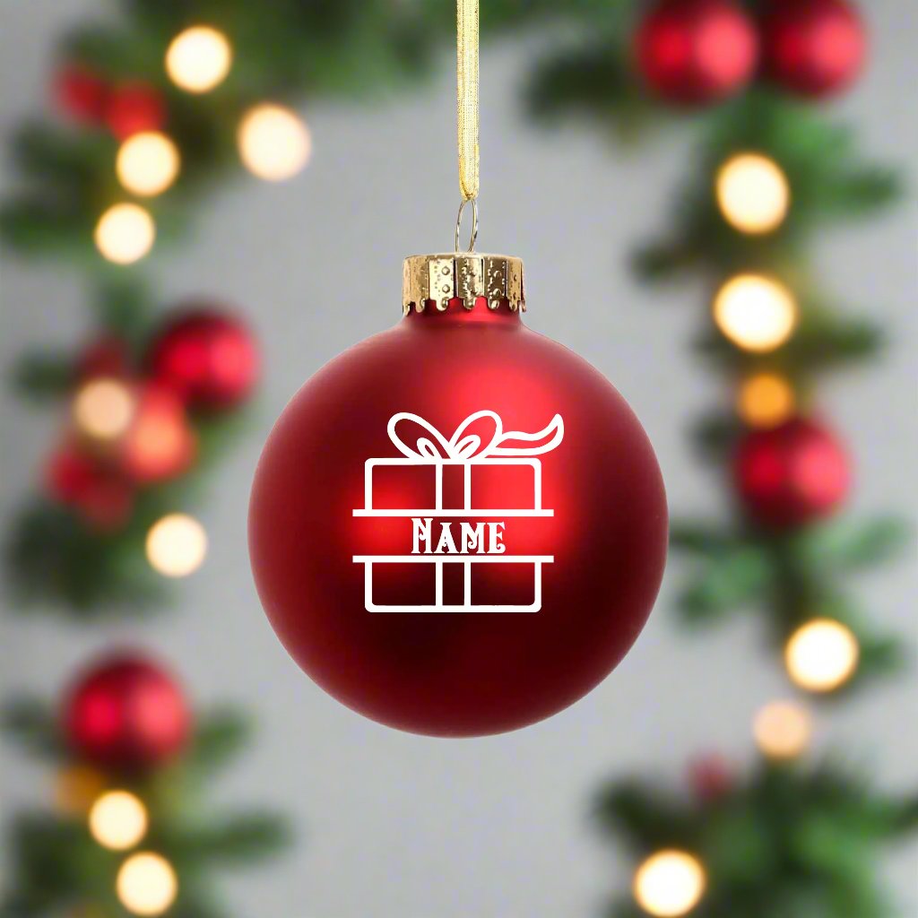 Custom Holiday 2.5" Matte Red Glass Ornament