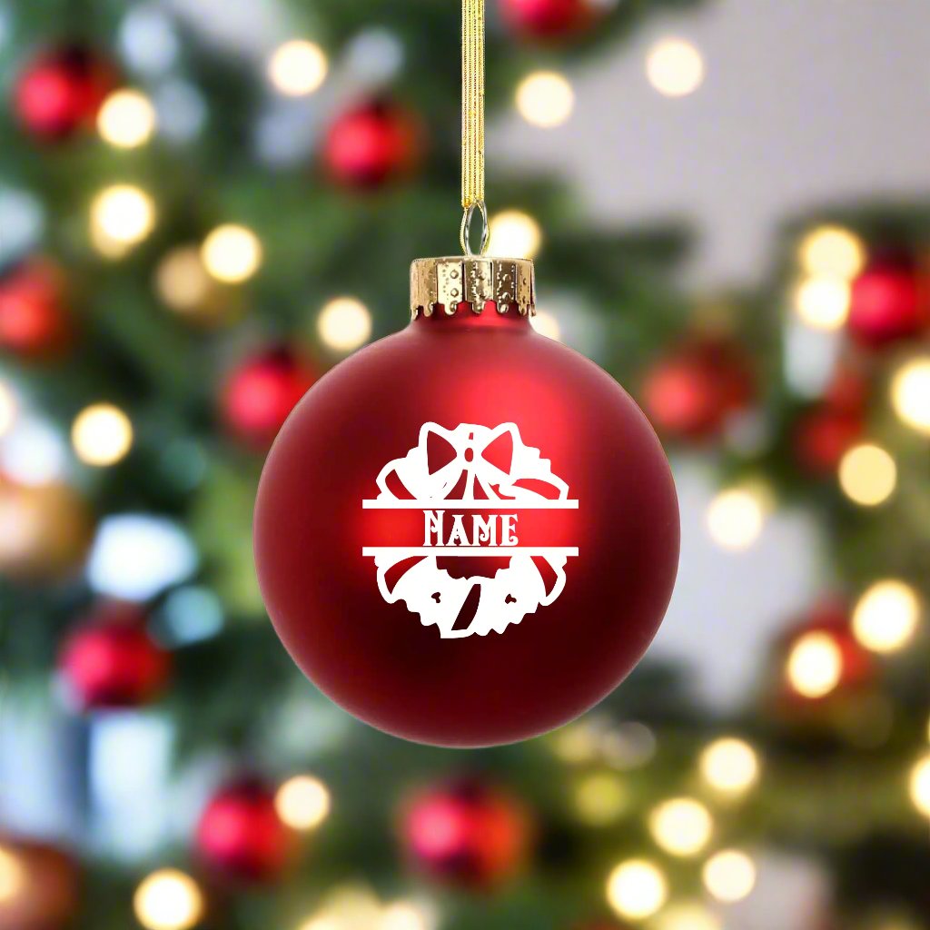Custom Holiday 2.5" Matte Red Glass Ornament