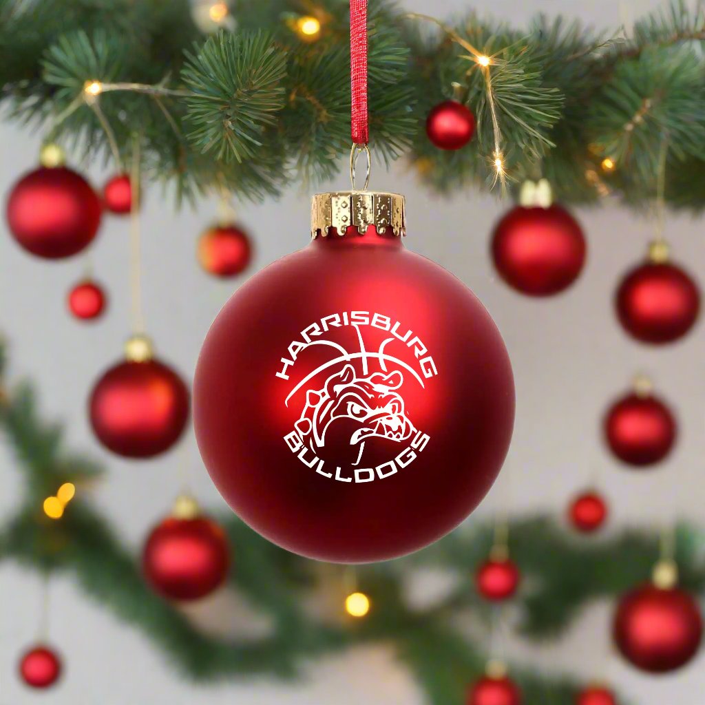 Custom Harrisburg 2.5" Matte Red Glass Ornaments
