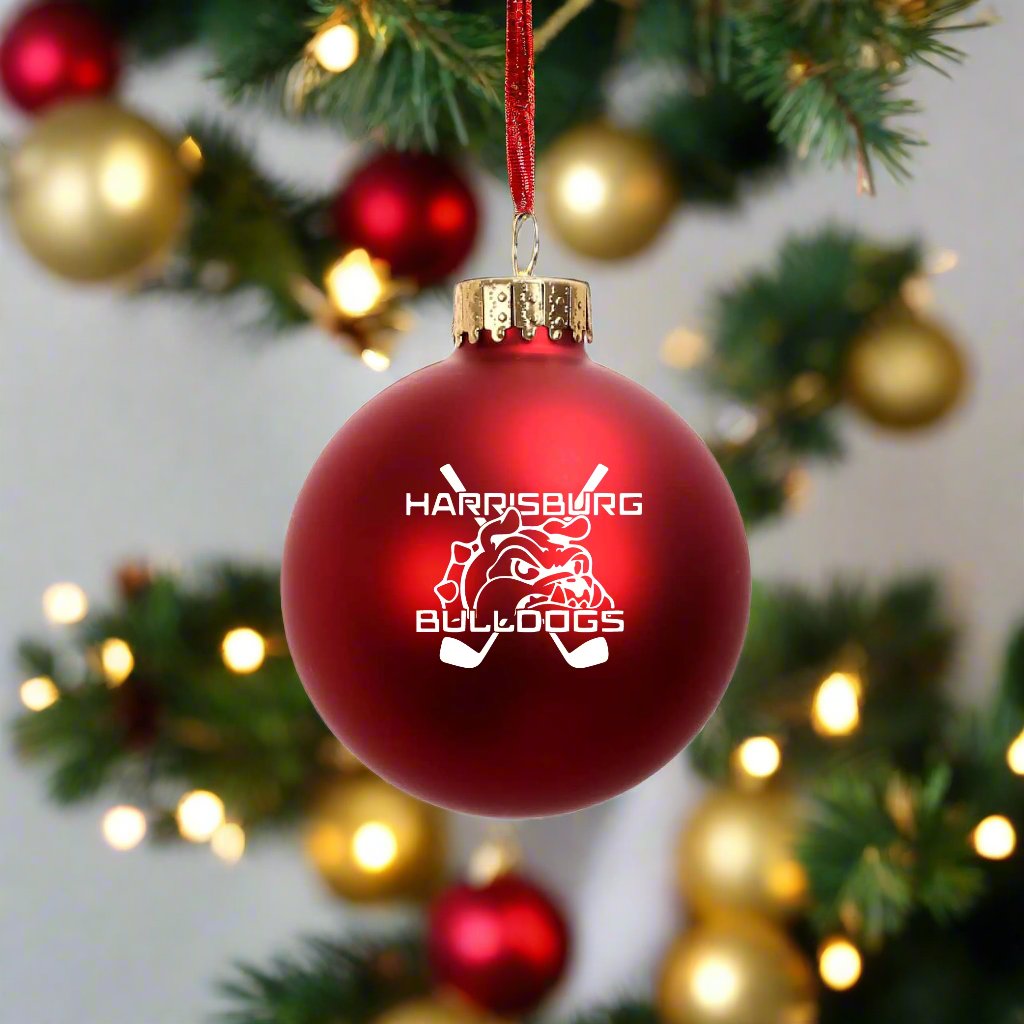 Custom Harrisburg 2.5" Matte Red Glass Ornaments