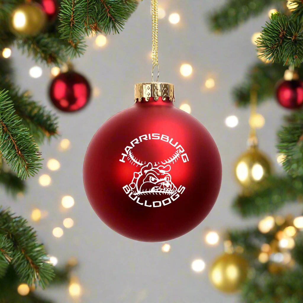 Custom Harrisburg 2.5" Matte Red Glass Ornaments