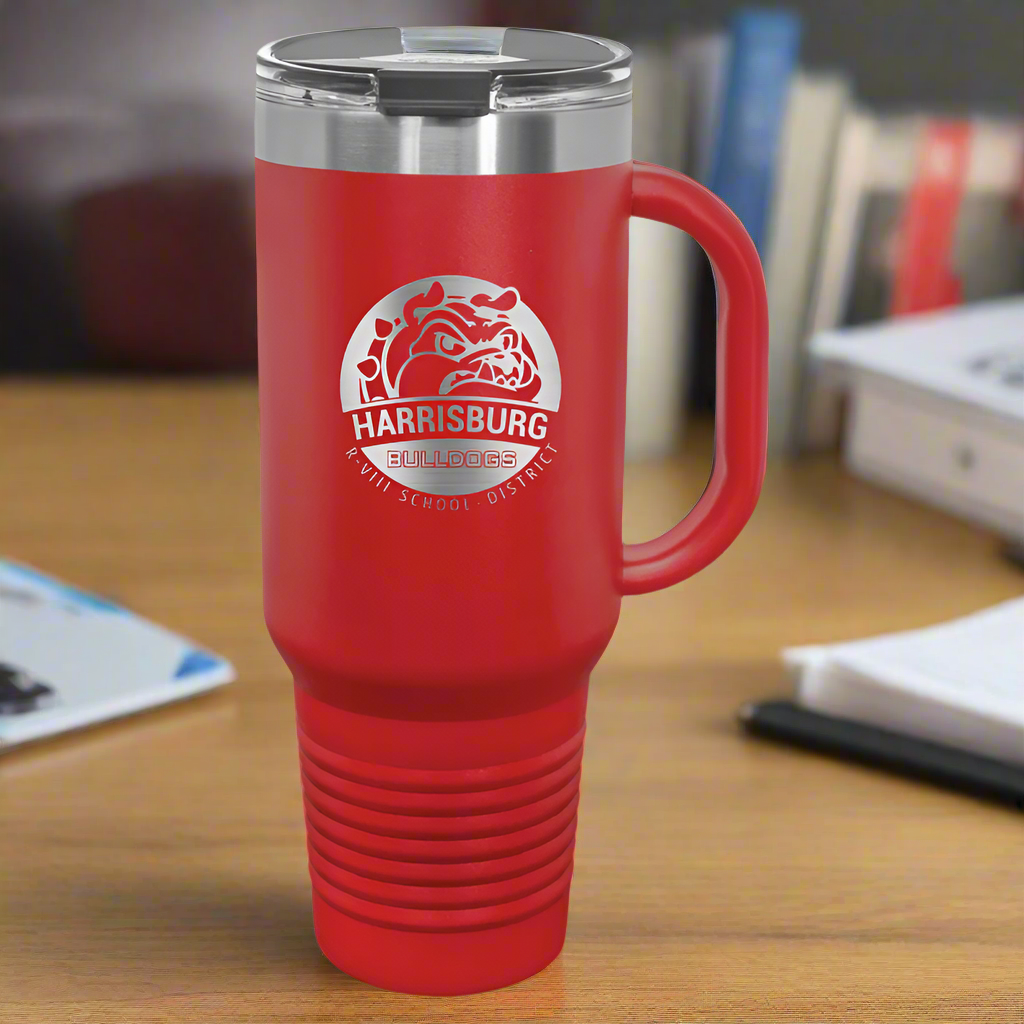 Harrisburg Red 40 oz. Travel Mug with Straw and Snap Lid